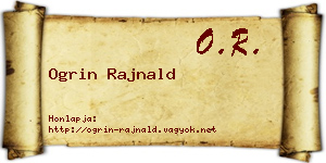 Ogrin Rajnald névjegykártya
